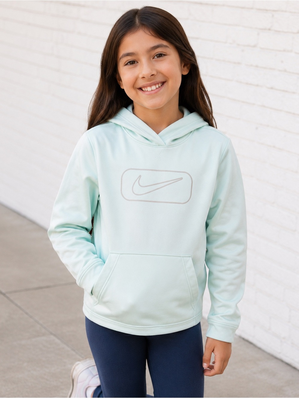 Nike Girls Mint Green Pullover Hoodie